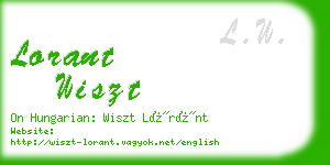 lorant wiszt business card